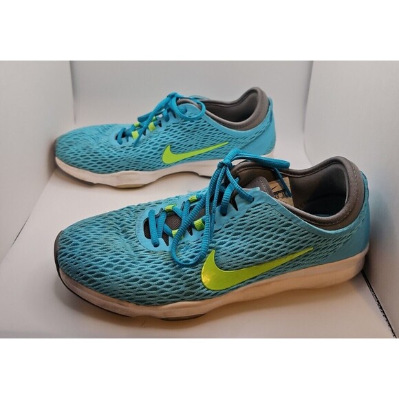 Nike Zoom Fit Sz 6 Womens Clear Water Flash Lime Cloud Running Shoes 704658-400 - Picture 1 of 8